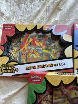Pokemon Ascended Heroes - 3 x Ex Box Sealed - Mega Feraligatr, Meganium, Emboar - Image 2