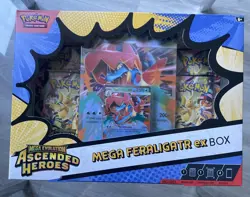Pokemon TCG Mega Evolutions Ascended Heroes Mega Feraligatr Ex Box Sealed - Image 1
