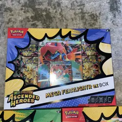 Pokemon Ascended Heroes - 3 x Ex Box Sealed - Mega Feraligatr, Meganium, Emboar - Image 4