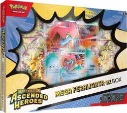 Pokemon TCG Mega Evolution Ascended Heroes Mega Feraligatr ex Box Sealed Case x6 - Image 1