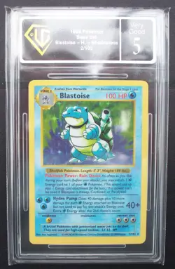 Pokemon Base Set Unlimited Blastoise 2/102 1999 Holo UGC Grade 5 Very Good - Image 1