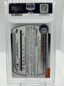 Kevin McGonigle 2025 Bowman Chrome 1st Auto 2/5 Popcorn #CPA-KM (AU, RC) PSA 9 - Image 2