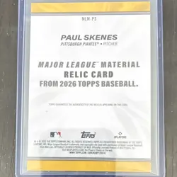 Topps 2025 Series 1 Paul Skenes Major League Material Relic MLM-PS Pirates MLB - Image 2