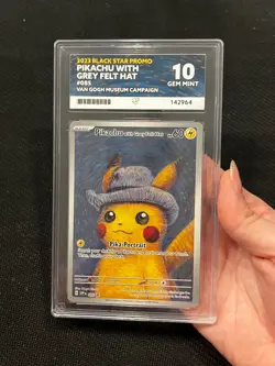 ACE 10 Pikachu Grey Felt Hat 085 - Pokemon Van Gogh promo Perfect Sub-Grades - Image 3