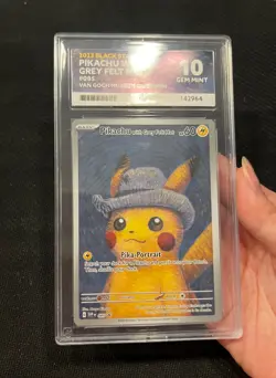 ACE 10 Pikachu Grey Felt Hat 085 - Pokemon Van Gogh promo Perfect Sub-Grades - Image 4