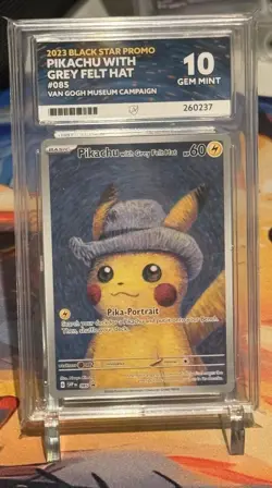 Van Gogh Pikachu w Grey Felt Hat - 085 Promo - ACE 10 Perfect Sub Grades Pokemon - Image 1