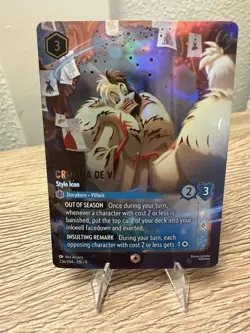 Disney Lorcana Fabled Cruella de Vil Style Icon Enchanted Card 236/204 - Image 1