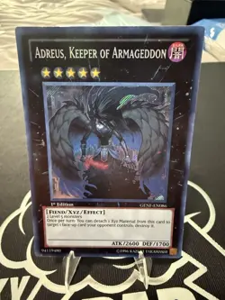 Yugioh Adreus, Keeper of Armageddon GENF-EN086 Secret Rare 1st Ed VLP - Image 1