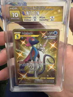 Inteleon Gold Secret Rare Full Art Holo Pokemon Card 227/203 NM Condition - Image 1
