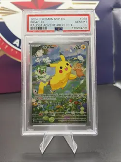 Pikachu 088 Sv: Scarlet & Violet Promo Cards Holo PSA 10 Paldea Adventure Chest - Image 1