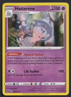 Hatterene 020/073 Holo Rare Champion's Path Pokemon TCG Card NM - Image 1