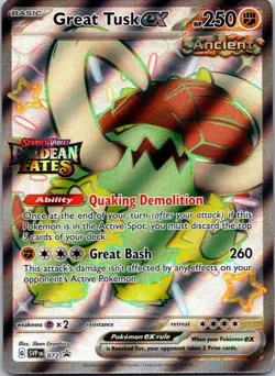 Great Tusk ex (Paldean Fates Stamp) SV: Scarlet & Violet Promo Cards 072 NM - Image 1