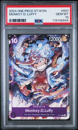 One Piece Card Monkey D. Luffy P-041 Pirates Party Vol.5 English - PSA 10 GEM MT - Image 1
