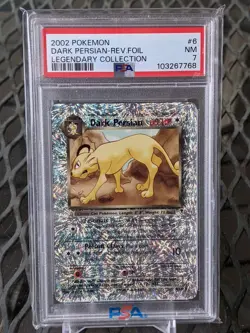 Pokemon Legendary Collection Reverse Holo Dark Persian #6/110 PSA 7 NM - Image 1