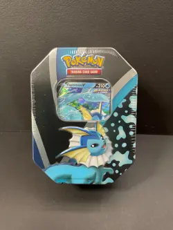 Pokemon TCG Vaporeon V Eevelutions Tin Box 2021 New Factory Sealed - Image 1