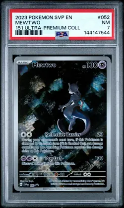 2023 POKEMON SVP EN-SV BLACK STAR PROMO #052 MEWTWO PSA 7 - Image 1