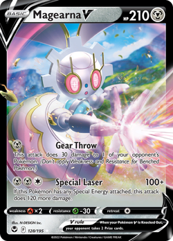 MAGEARNA V 128/195 V RARE SILVER TEMPEST POKEMON NEAR MINT - Image 1
