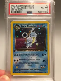 1st Edition Holo Dark Blastoise - PSA 8 NM-MINT - Pokemon TCG 2000 Rocket 3/82 - Image 3