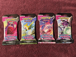 Pokemon TCG Sword Shield Fusion Strike SLEEVED booster packs sealed ART set of 4 - Image 1