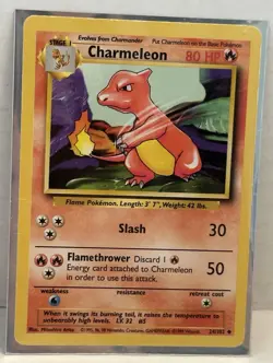 Pokemon Charmeleon Shadowless 1999 Base Set 24/102 - Image 1
