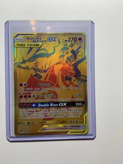 Pokemon Reshiram & Charizard GX full art promo TAG TEAM SM247 holo - Image 1