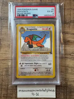 Dragonite PSA 6 1999 Pokemon Wizards Black Star Promos #5 Movie Promo - Image 1