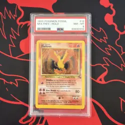 1999 POKEMON FOSSIL #12 MOLTRES-HOLO PSA 8 - Image 1