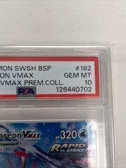Pokemon Vaporeon VMAX SWSH182 Black Star Promo Holo Full Art PSA 10 - Image 2