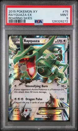 2015 POKEMON XY ROARING SKIES #75 RAYQUAZA EX PSA 9 - Image 1