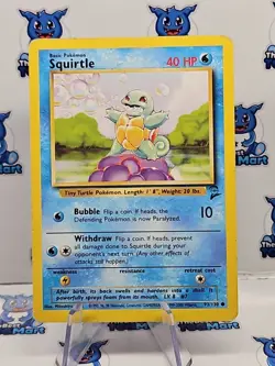 Squirtle - 93/130 - Pokemon Base Set 2 MP - Image 1