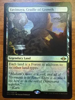 Yavimaya, Cradle of Growth Modern Horizons 2 Foil Card Near Mint Condition - Image 1