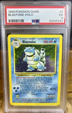 1999 POKEMON GAME BLASTOISE - HOLO PSA #2 EX 5 - Image 1
