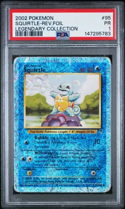 Pokemon Squirtle Legendary Collection Reverse Holo Rare 2002 95/110 PSA 1 - Image 1