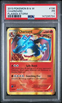 Pokemon Charizard Holo Secret Rare Plasma Storm 2013 136/135 PSA 1 - Image 1