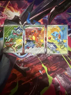 Pokemon First Partner Illustration Kanto Bulbasaur Charmander Squirtle 37 38 39 - Image 1