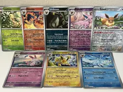 Eevee Evolutions Reverse Holo Prismatic Evolution 8 Card Lot - Image 1