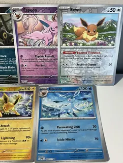 Eevee Evolutions Reverse Holo Prismatic Evolution 8 Card Lot - Image 4