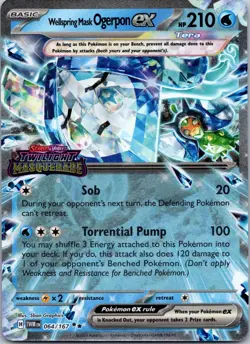 Wellspring Mask Ogerpon EX 064/167 Stamped NM Pokemon Card TCG - Image 1
