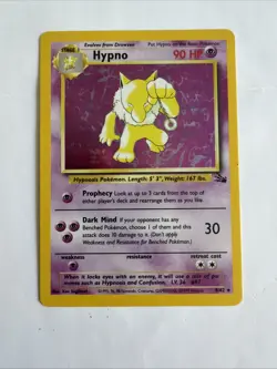 Pokemon TCG Hypno Holo Rare Card Fossil Set 1999, 8/62, WOTC Vintage - Image 1