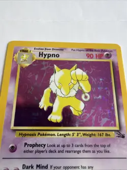 Pokemon TCG Hypno Holo Rare Card Fossil Set 1999, 8/62, WOTC Vintage - Image 3
