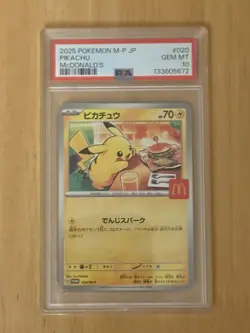 Pikachu 020/M-p McDonald's Happy Set Promo Pokemon Card PSA 10 Gem MT Burgerchu - Image 4