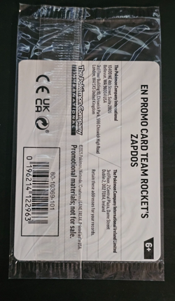 Team Rocket's Zapdos 70/182 - Pokemon Destined Rivals Stamped Asia Promo -Sealed - Image 2