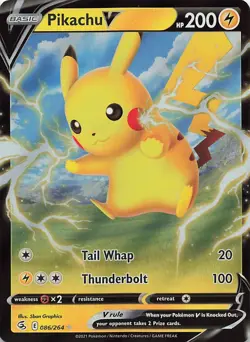 Pikachu V 086/264 Holo V Rare Fusion Strike Pokemon Near Mint - Image 1