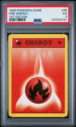 1999 POKEMON GAME 1ST EDITION #98 FIRE ENERGY PSA 5 - Image 1