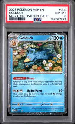 2025 POKEMON MEP EN-ME BLACK STAR PROMO #008 GOLDUCK PSA 8 - Image 1