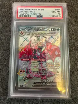 Pokemon TCG Paldean Fates Charizard EX SVP074 PSA 10 Gem Mint - Image 1