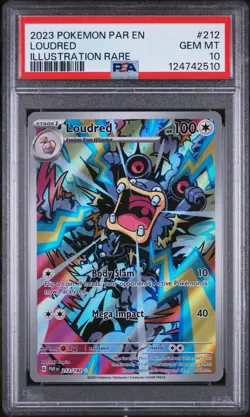 2023 POKEMON PAR EN-PARADOX RIFT ILLUSTRATION RARE #212 LOUDRED PSA 10 - Image 1
