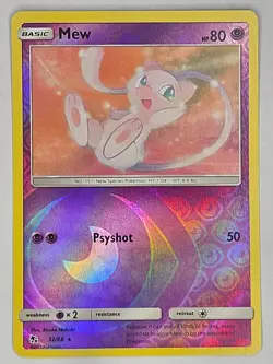 Mew 32/68 Reverse Holo Hidden Fates Pokemon Card NM - Image 1