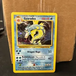Pokemon Gyarados 6/102 Base Set Holo Rare WOTC Card- LP ships fast - Image 1