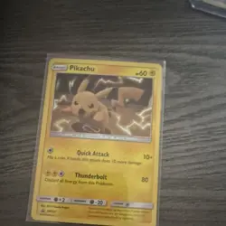 Pokemon Pikachu SM227 Promo Holo SM Quick Attack Thunderbolt 60 HP Card - Image 1